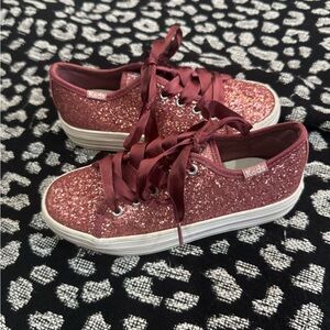 Keds burgundy glitter sneakers (12)